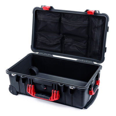 Pelican 1510 Case, Black with Red Handles & Latches Mesh Lid Organizer Only ColorCase 015100-0100-110-320