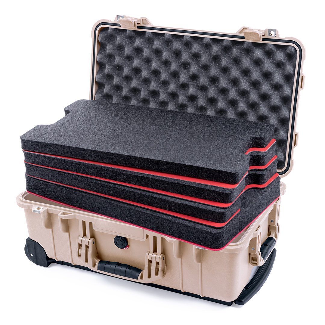 Pelican 1510 Case, Desert Tan Custom Tool Kit (4 Foam Inserts with Convolute Lid Foam) ColorCase 015100-0060-310-310