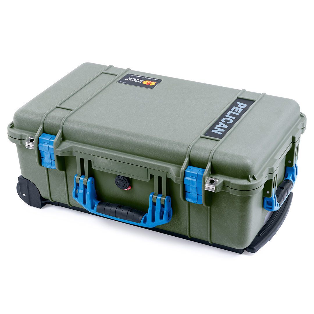 Pelican 1510 Case, OD Green with Blue Handles & Latches ColorCase