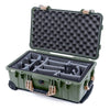 Pelican 1510 Case, OD Green with Desert Tan Handles & Latches Gray Padded Microfiber Dividers with Convolute Lid Foam ColorCase 015100-0070-130-310