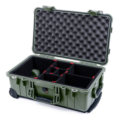 Pelican 1510 Case, OD Green TrekPak Divider System with Convolute Lid Foam ColorCase 015100-0020-130-130