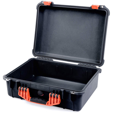 Pelican 1520 Case, Black with Orange Handle & Latches None (Case Only) ColorCase 015200-0000-110-150