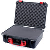 Pelican 1520 Case, Black with Red Handle & Latches Pick & Pluck Foam with Convolute Lid Foam ColorCase 015200-0001-110-320