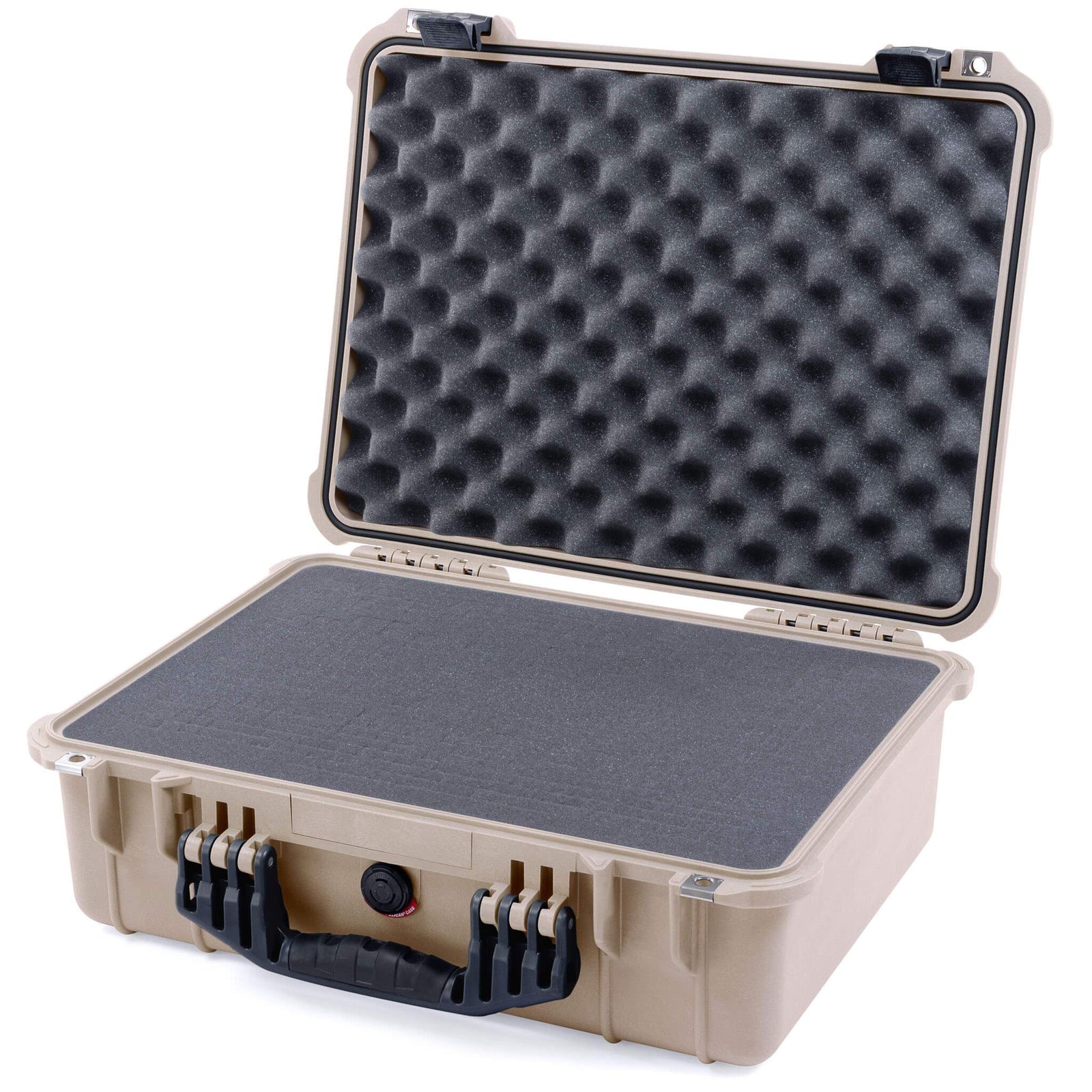 Pelican 1520 Case, Desert Tan with Black Handle & Latches Pick & Pluck Foam with Convolute Lid Foam ColorCase 015200-0001-310-110