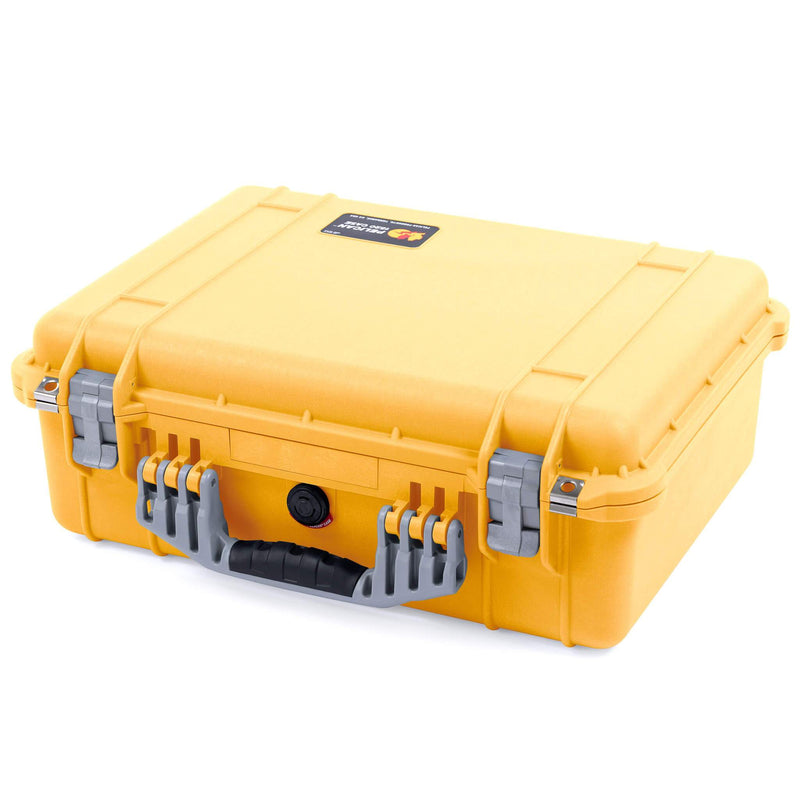 Pelican 1520 Case, Yellow with Silver Handle & Latches ColorCase 