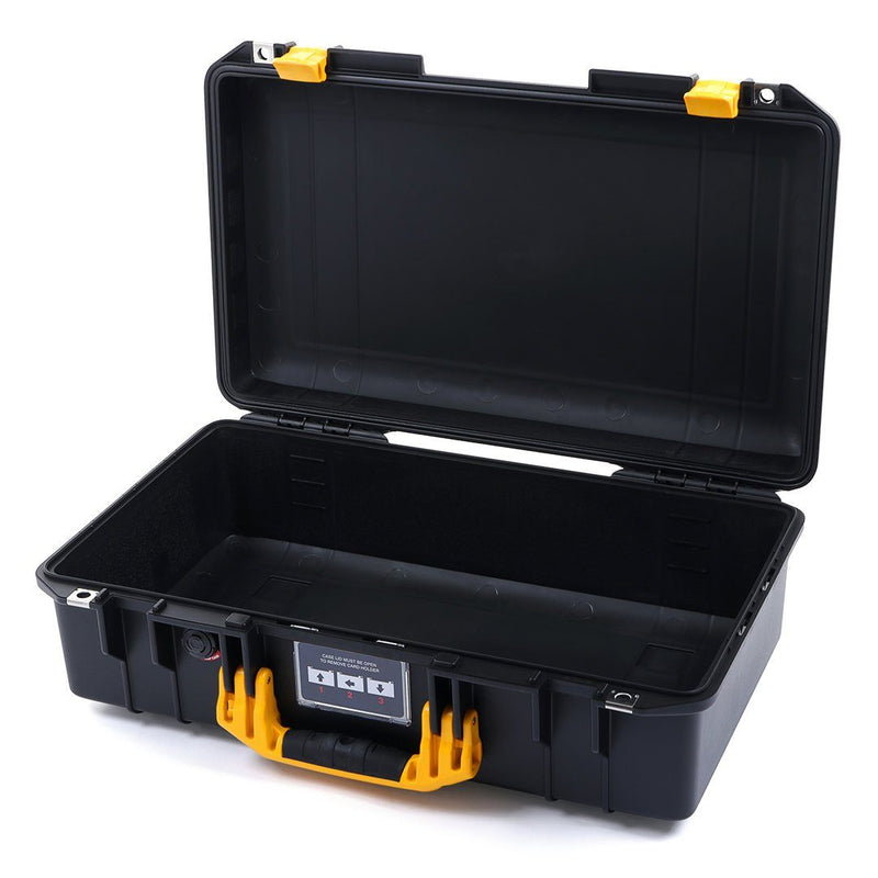 Pelican 1525 Air Case, Black with Yellow Handle & Latches ColorCase 