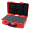 Pelican 1525 Air Case, Orange with Black Handle & Latches Pick & Pluck Foam with Mesh Lid Organizer ColorCase 015250-0101-150-110