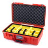 Pelican 1525 Air Case, Orange with Red Handle & Latches Yellow Padded Microfiber Dividers with Convolute Lid Foam ColorCase 015250-0010-150-320