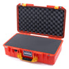 Pelican 1525 Air Case, Orange with Yellow Handle & Latches Pick & Pluck Foam with Convolute Lid Foam ColorCase 015250-0001-150-240