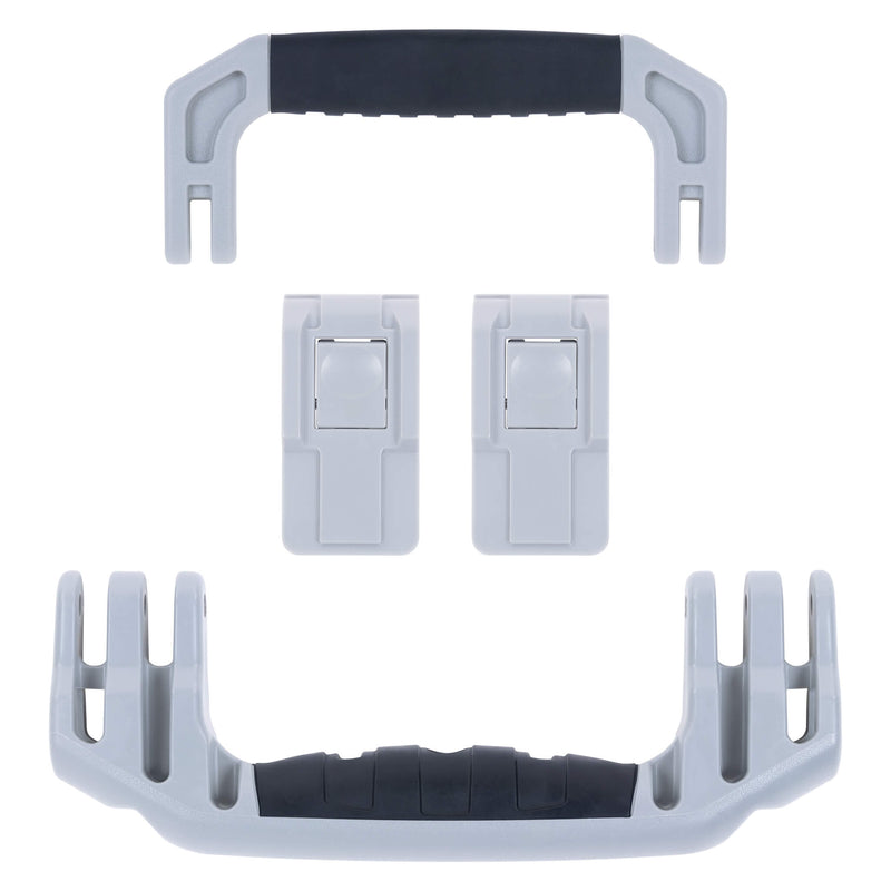 Pelican 1535 Air Replacement Handles & Latches, Silver, Push-Button (Set of 2 Handles, 2 Latches) ColorCase 