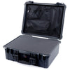 Pelican 1550 Case, Black Pick & Pluck Foam with Mesh Lid Organizer ColorCase 015500-0101-110-110