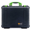 Pelican 1550 Case, Black with Lime Green Handle & Latches ColorCase