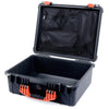 Pelican 1550 Case, Black with Orange Handle & Latches Mesh Lid Organizer Only ColorCase 015500-0100-110-150