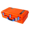 Pelican 1555 Air Case, Orange with Blue Handle & Latches ColorCase