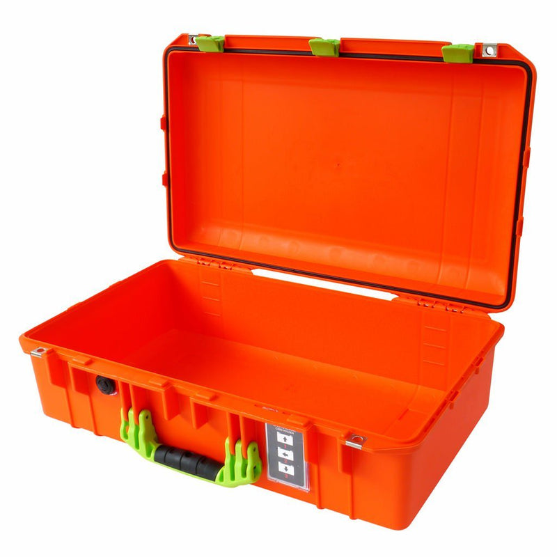 Pelican 1555 Air Case, Orange with Lime Green Handle & Latches ColorCase 