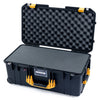 Pelican 1556 Air Case, Black with Yellow Handles & Latches Pick & Pluck Foam with Convolute Lid Foam ColorCase 015560-0001-110-240