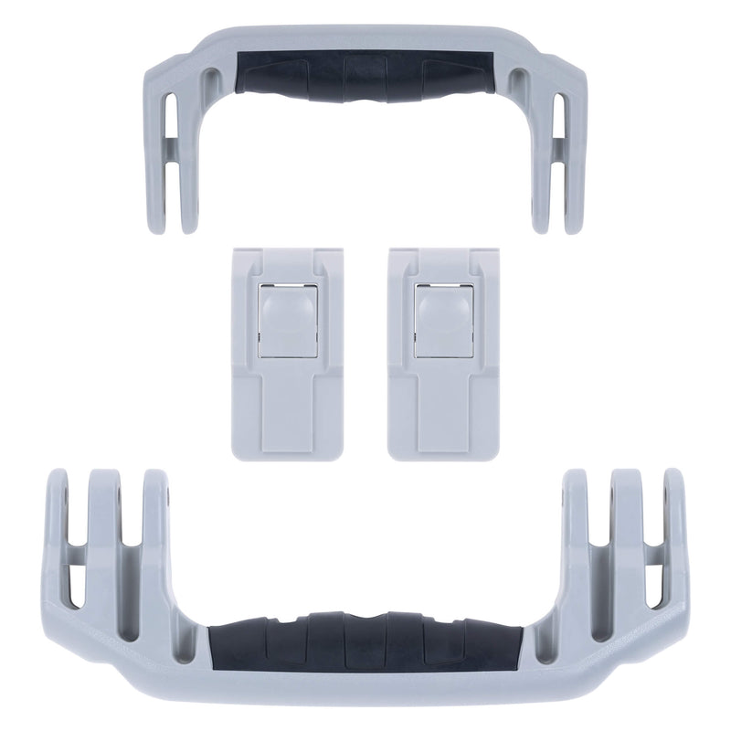 Pelican 1556 Air Replacement Handles & Latches, Silver, Push-Button (Set of 2 Handles, 2 Latches) ColorCase 
