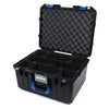 Pelican 1557 Air Case, Black with Blue Handle & Latches TrekPak Divider System with Convolute Lid Foam ColorCase 015570-0020-110-120