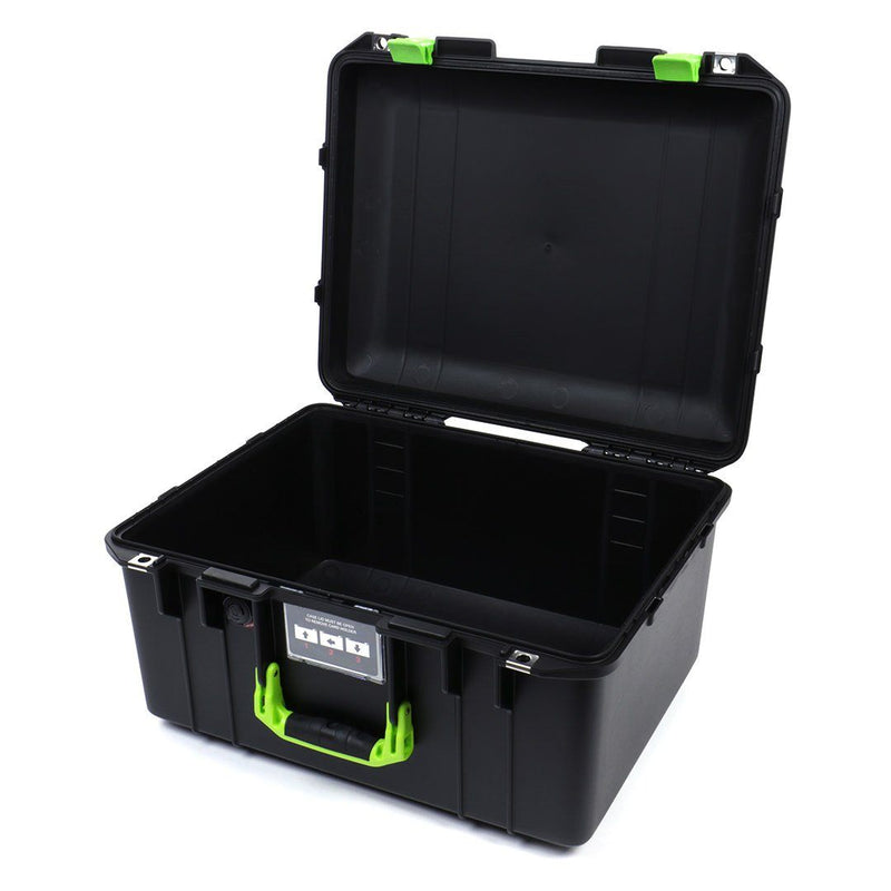 Pelican 1557 Air Case, Black with Lime Green Handle & Latches ColorCase 