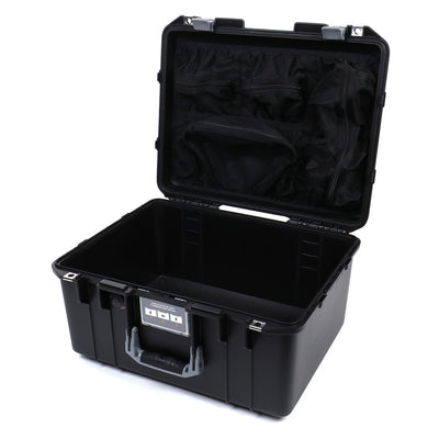 Pelican 1557 Air Case, Black with Silver Handle & Latches Mesh Lid Organizer Only ColorCase 015570-0100-110-180