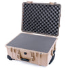 Pelican 1560 Case, Desert Tan Pick & Pluck Foam with Convolute Lid Foam ColorCase 015600-0001-310-310
