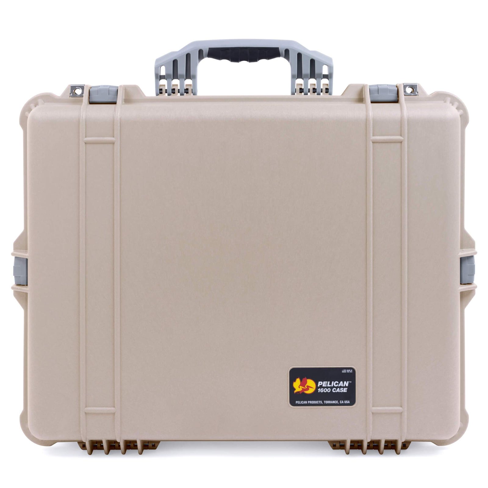 Pelican 1600 Case, Desert Tan with Silver Handle & Latches ColorCase