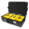 Pelican 1605 Air Case, Black Yellow Padded Microfiber Dividers with Convolute Lid Foam ColorCase 016050-0010-110-110