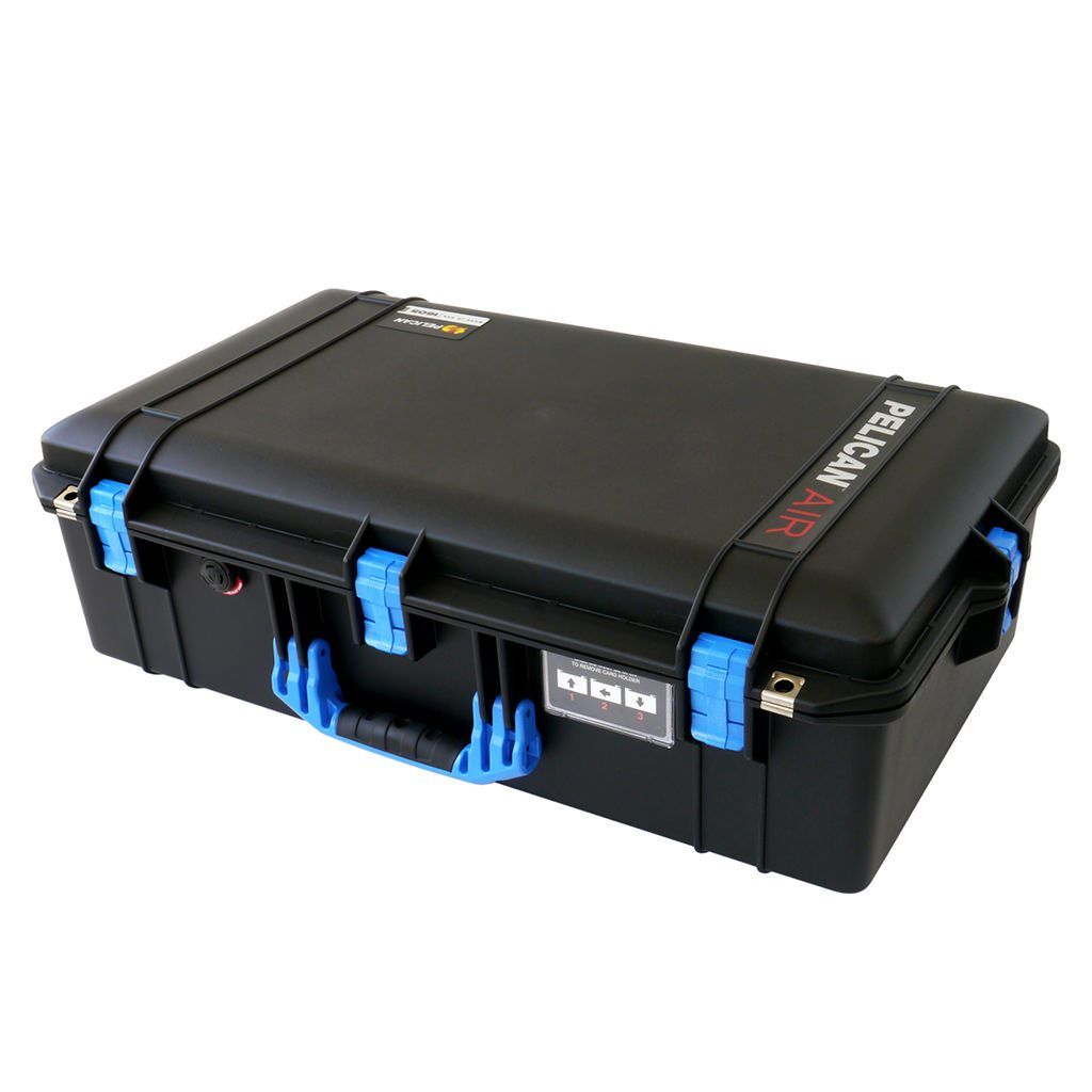 Pelican 1605 Air Case, Black with Blue Handle & Latches ColorCase