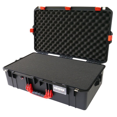 Pelican 1605 Air Case, Black with Red Handle & Latches Pick & Pluck Foam with Convolute Lid Foam ColorCase 016050-0001-110-320