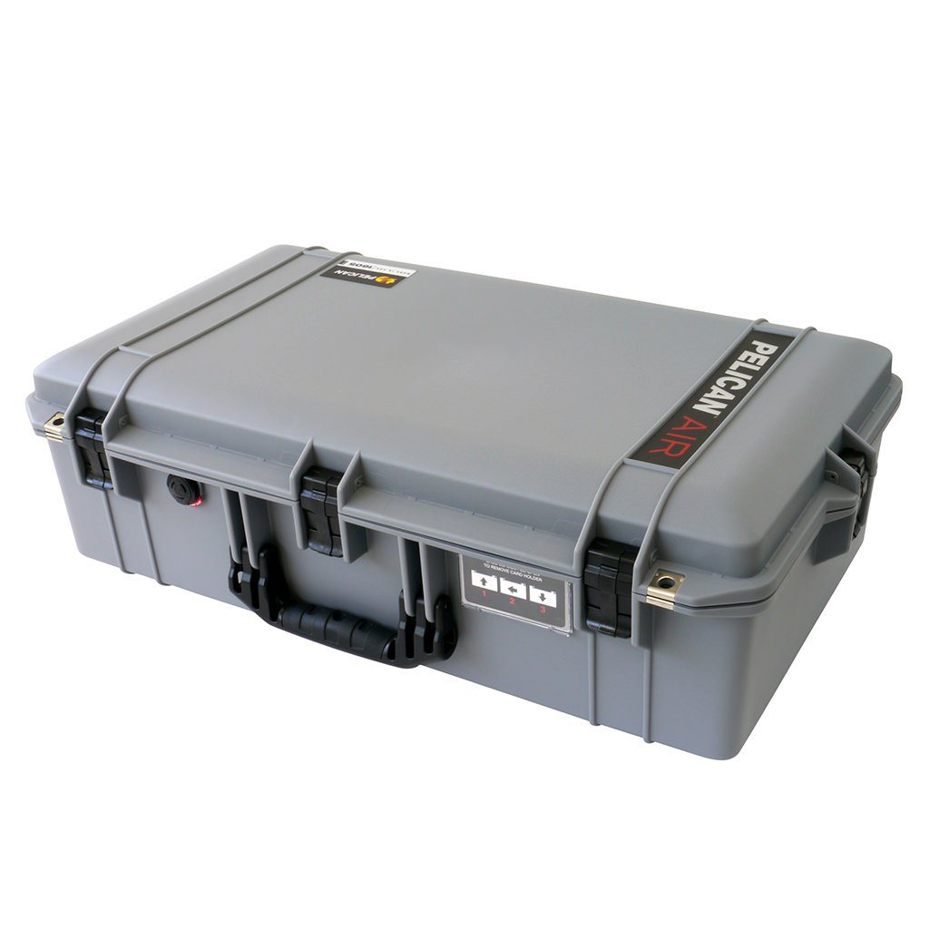 Pelican 1605 Air Case, Silver with Black Handle & Latches ColorCase 