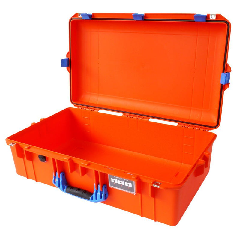 Pelican 1605 Air Case, Orange with Blue Handle & Latches ColorCase 