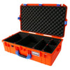 Pelican 1605 Air Case, Orange with Blue Handle & Latches TrekPak Divider System with Convolute Lid Foam ColorCase 016050-0020-150-120