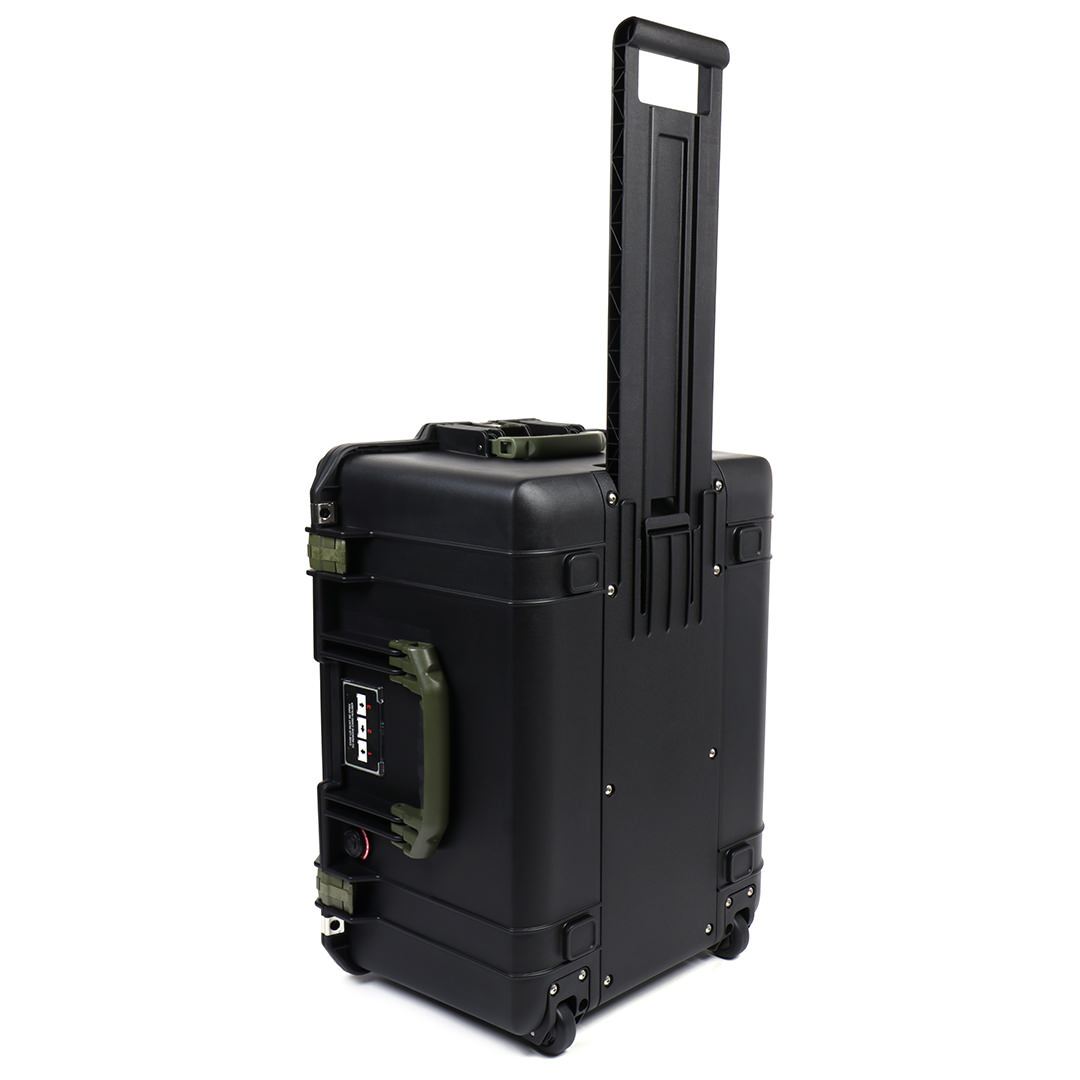 Pelican 1607 Air Case, Black with OD Green Handles & Latches ColorCase