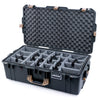 Pelican 1615 Air Case, Charcoal with Desert Tan Handles & Latches Gray Padded Microfiber Dividers with Convoluted Lid Foam ColorCase 016150-0070-520-310