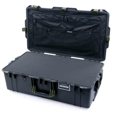 Pelican 1615 Air Case, Charcoal with OD Green Handles & Latches Pick & Pluck Foam with Combo-Pouch Lid Organizer ColorCase 016150-0301-520-130