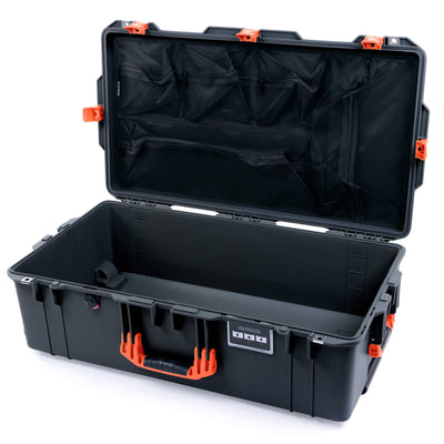 Pelican 1615 Air Case, Charcoal with Orange Handles & Push-Button Latches Mesh Lid Organizer Only ColorCase 016150-0100-520-150