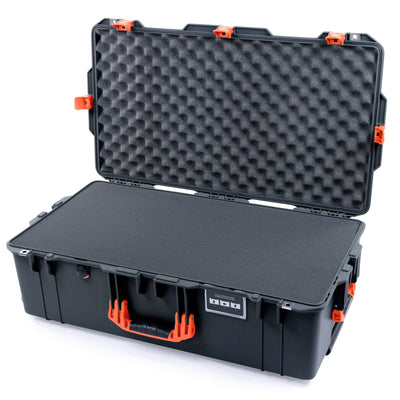 Pelican 1615 Air Case, Charcoal with Orange Handles & Push-Button Latches Pick & Pluck Foam with Convoluted Lid Foam ColorCase 016150-0001-520-150