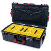 Pelican 1615 Air Case, Charcoal with Red Handles & Latches Yellow Padded Microfiber Dividers with Combo-Pouch Lid Organizer ColorCase 016150-0310-520-320