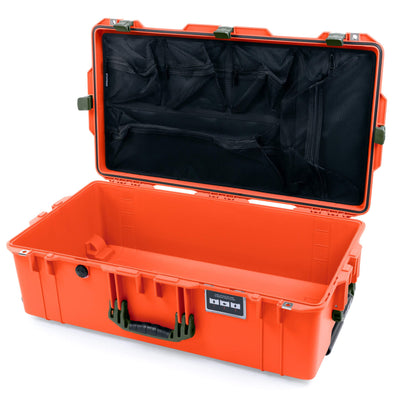 Pelican 1615 Air Case, Orange with OD Green Handles & Latches Mesh Lid Organizer Only ColorCase 016150-0100-150-130
