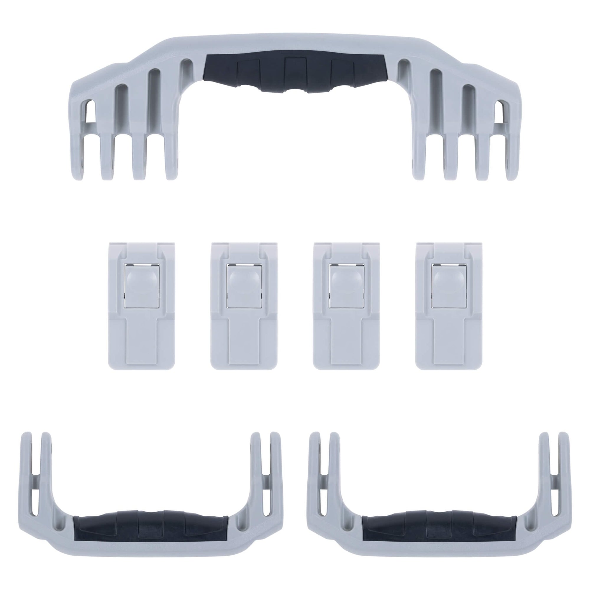 Pelican 1620 Replacement Handles & Latches, Silver, Push-Button (Set of 3 Handles, 4 Latches) ColorCase 