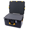 Pelican 1637 Air Case, Black with Yellow Handles & Latches Pick & Pluck Foam with Convolute Lid Foam ColorCase 016370-0001-110-240