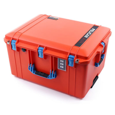Pelican 1637 Air Case, Orange with Blue Handles & Latches ColorCase