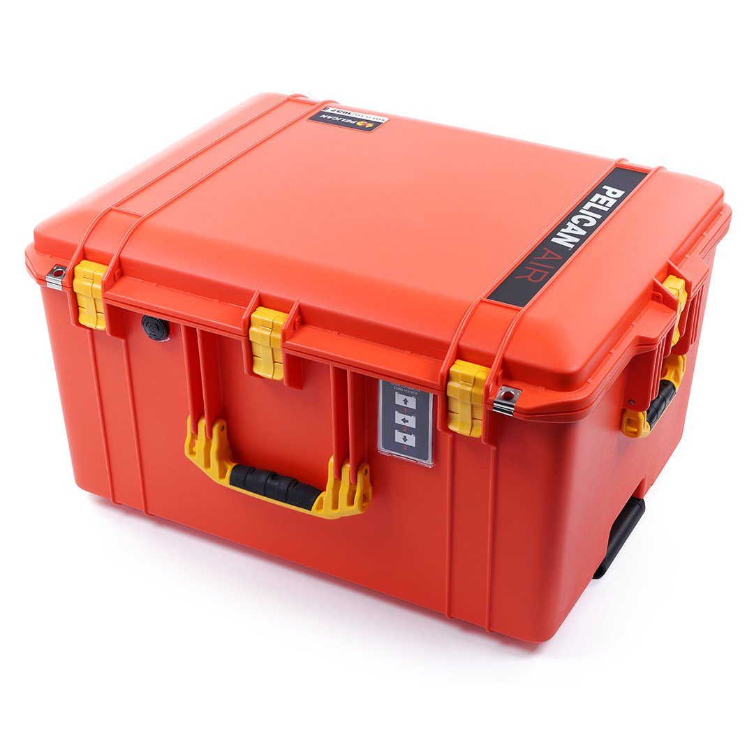 Pelican 1637 Air Case, Orange with Yellow Handles & Latches ColorCase