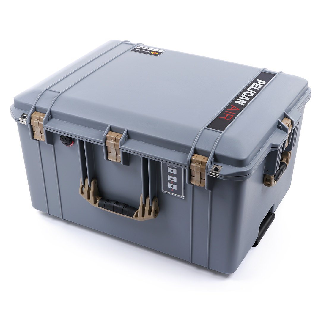 Pelican 1637 Air Case, Silver with Desert Tan Handles & Latches ColorCase