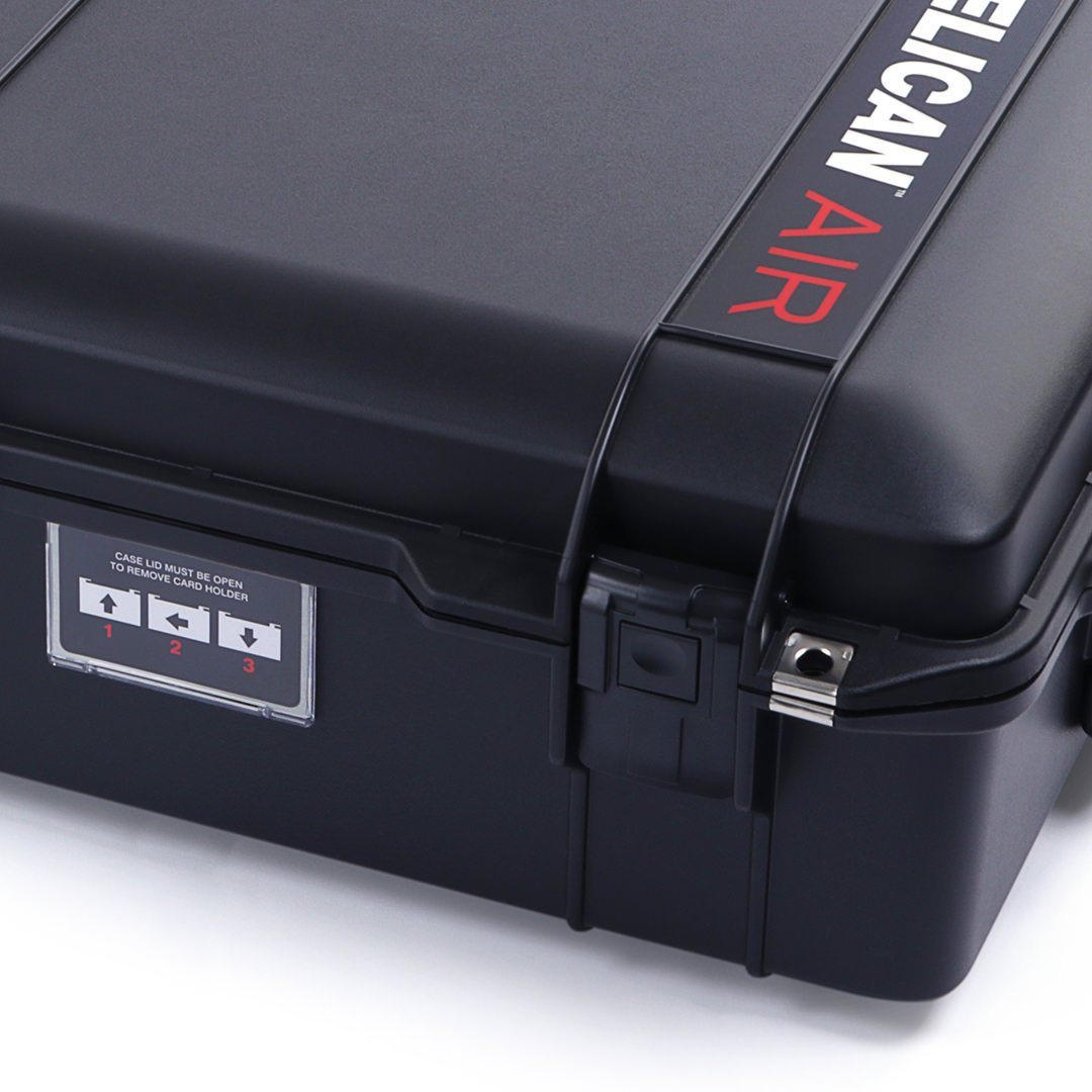 Pelican 1745 Air Case, Black with Blue Handles, Rolling ColorCase