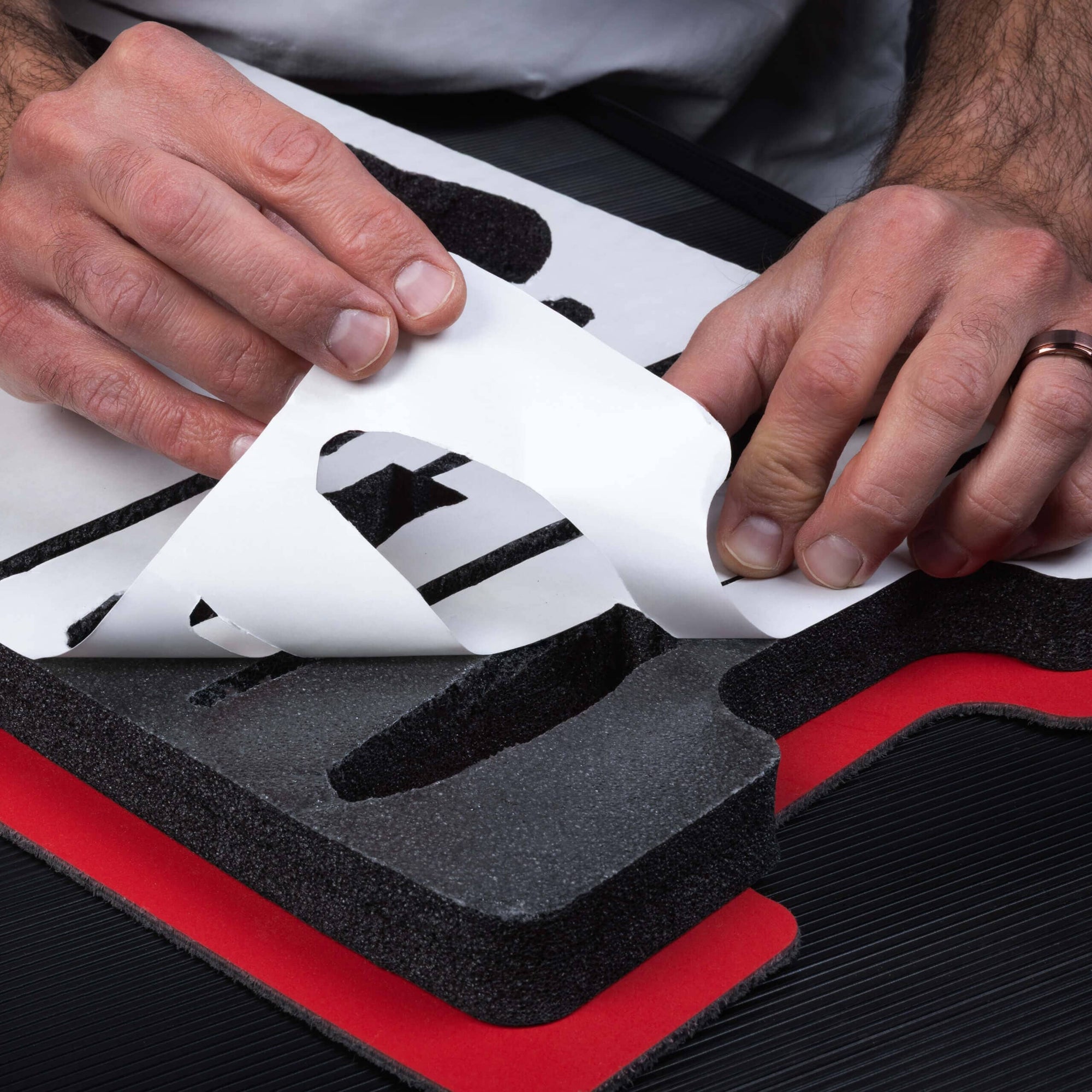 Pelican 1620 Tool Foam Kit (Set of 7 Black Foam Inserts with Red Plastic Backers) ColorCase