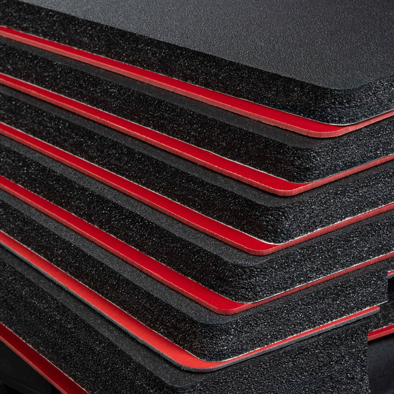 Pelican 1560 Tool Foam Kit (Set of 6 Black Foam Inserts, 5 Red Plastic Backers & One Red Bottom Foam) ColorCase 