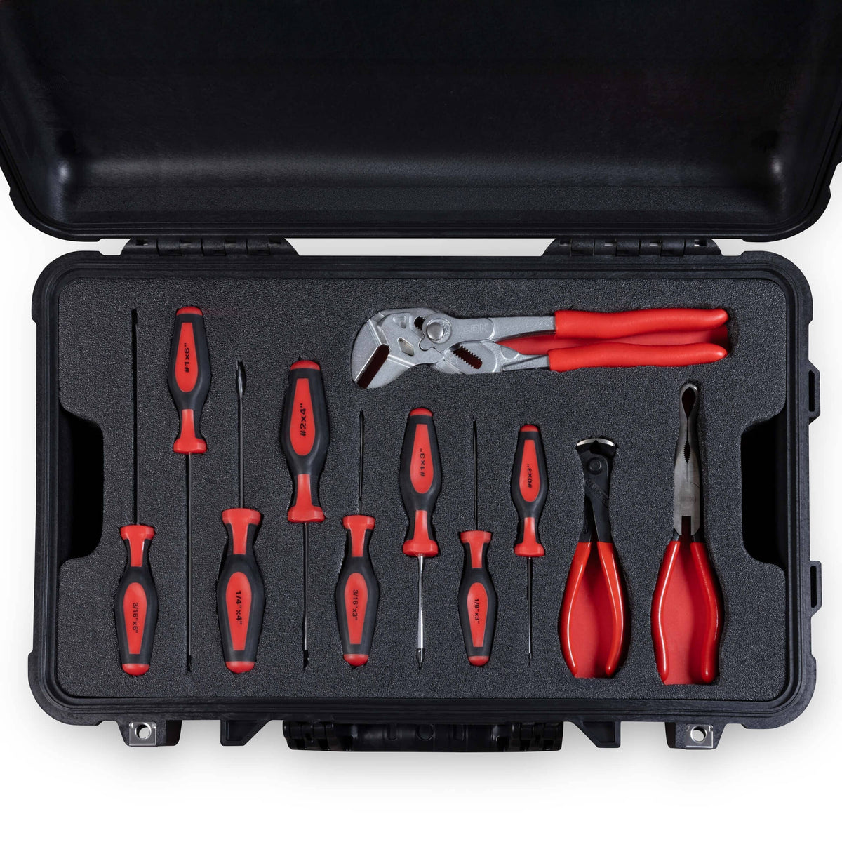 Pelican 1560 Tool Foam Kit (Set of 6 Black Foam Inserts, 5 Red Plastic Backers &amp; One Red Bottom Foam) ColorCase 