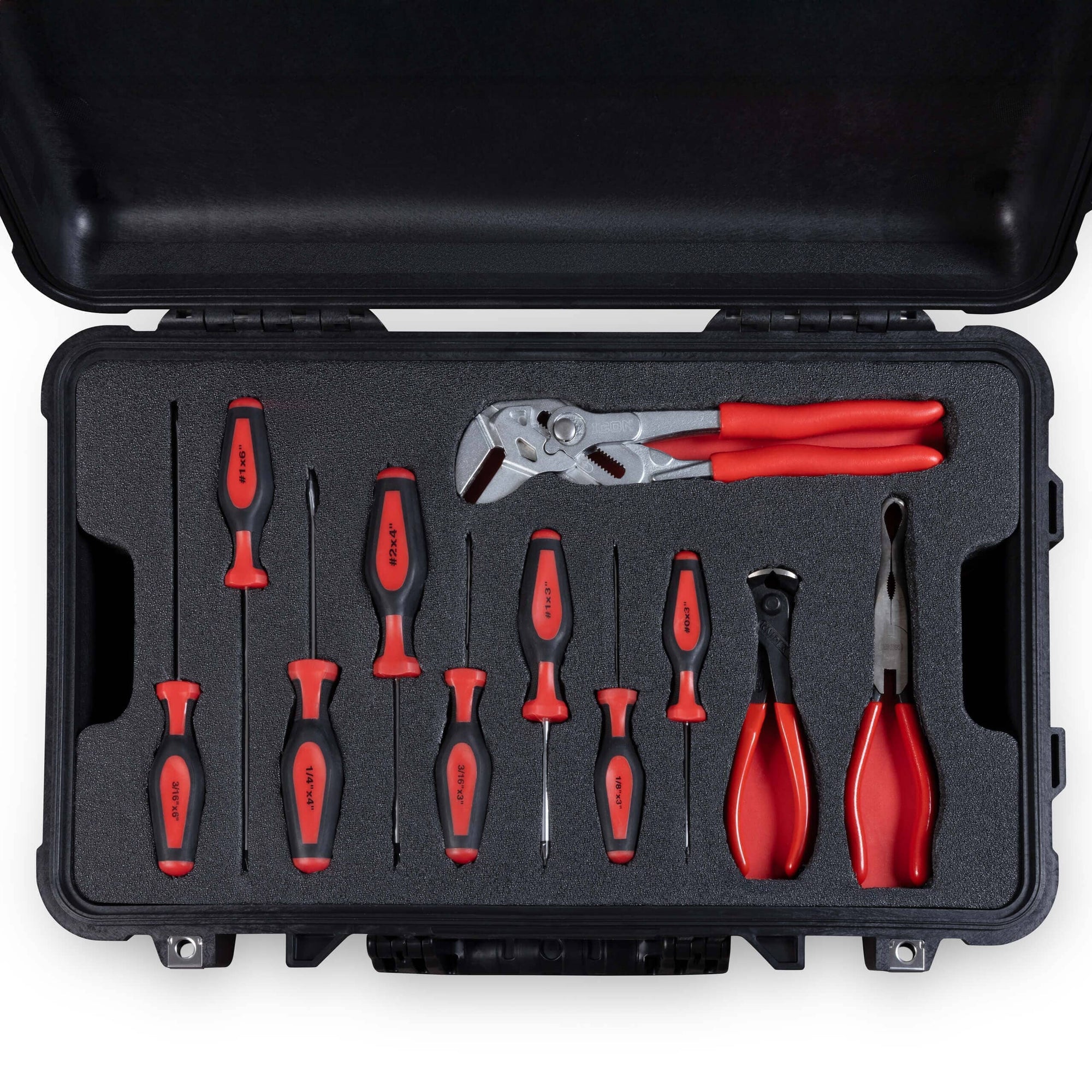 Pelican 1560 Tool Foam Kit (Set of 6 Black Foam Inserts, 5 Red Plastic Backers & One Red Bottom Foam) ColorCase