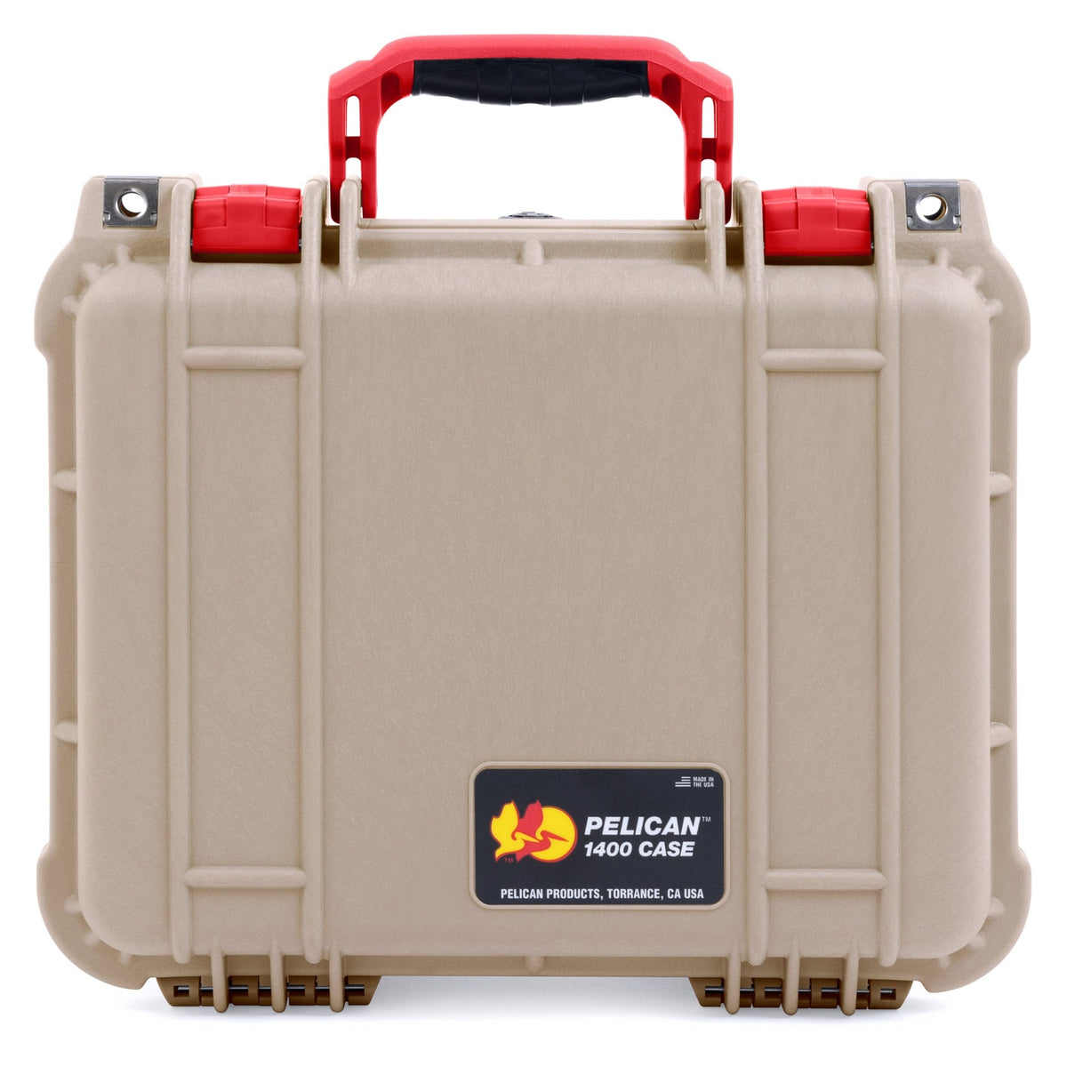 Pelican 1400 Case - Desert Tan &amp; Red - Empty